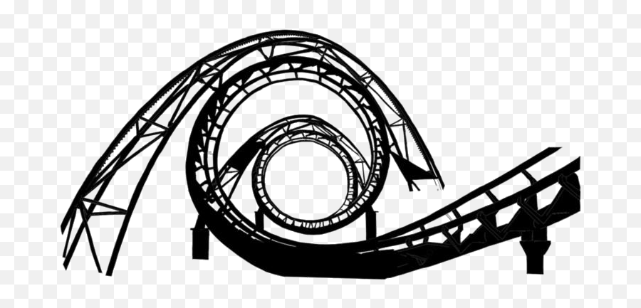 Scary Roller Coaster Clipart Png Black - Roller Coaster Loop Transparent Background Emoji,Roller Coaster Clipart