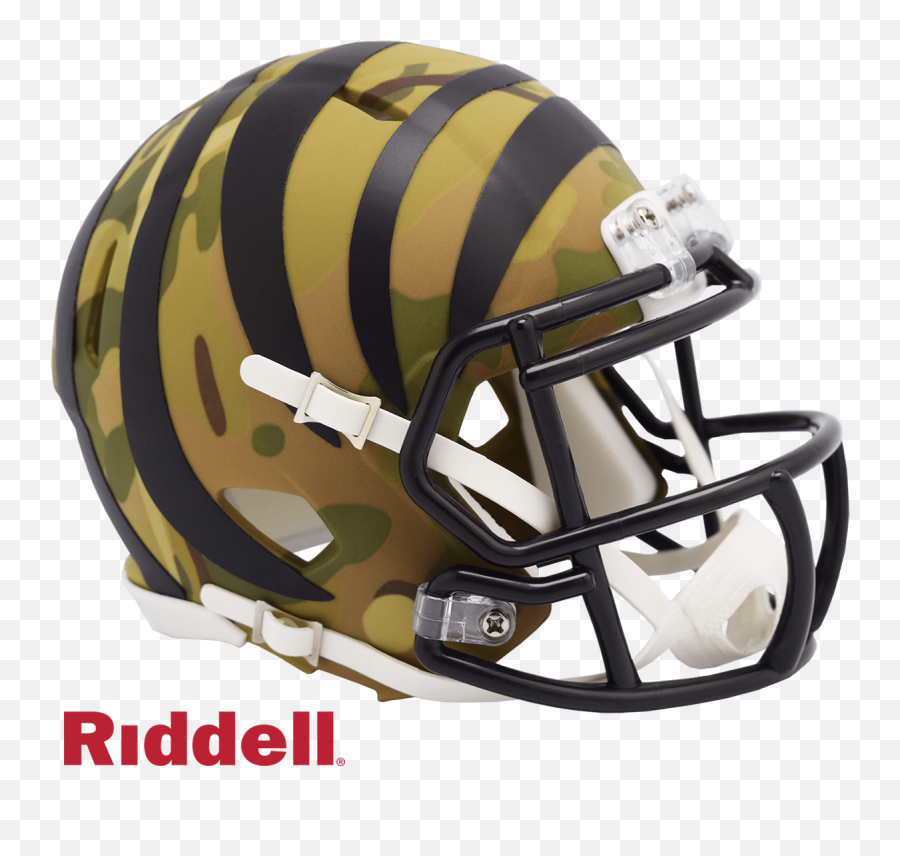 Cincinnati Bengals - Camo Alternate Speed Riddell Mini Bengals Camo Helmet Emoji,Cincinnati Bengals Logo