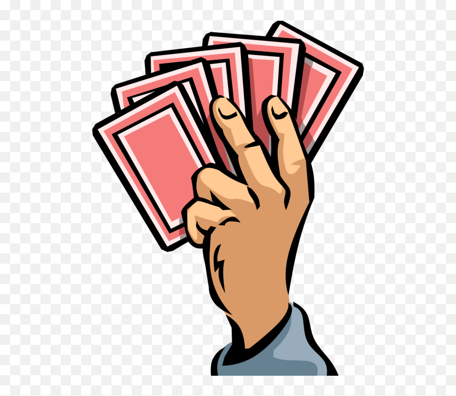 Download Hd Vector Illustration Of Hand Holds Winning Hand Emoji,Casino Clipart