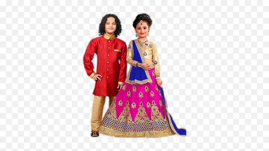 Indian Kids Png In Wedding Wear - Kids Wear Png Hd Emoji,Kids Png