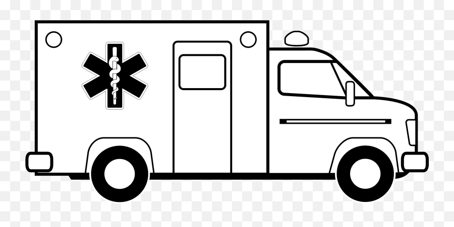 Picture - Ambulance Car Clipart Black And White Emoji,Ambulance Clipart