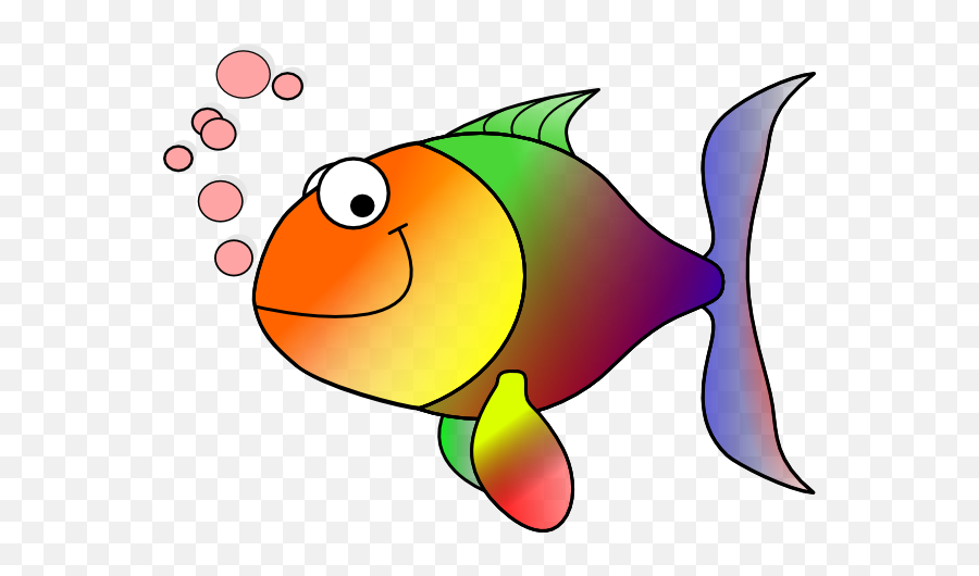 Rainbow Fish Clip Art At Clker Vector Clip Art - Clipartix Fish Clipart Emoji,Rainbow Clipart Black And White