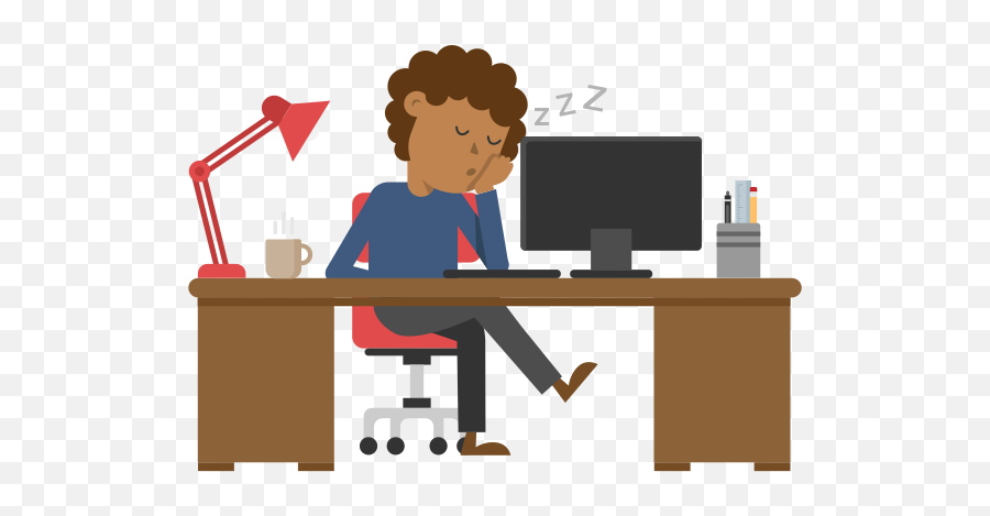 Black Man Sleeping At His Desk Cartoon Vector - Animated Man Working Cartoon Png Emoji,Black Man Clipart