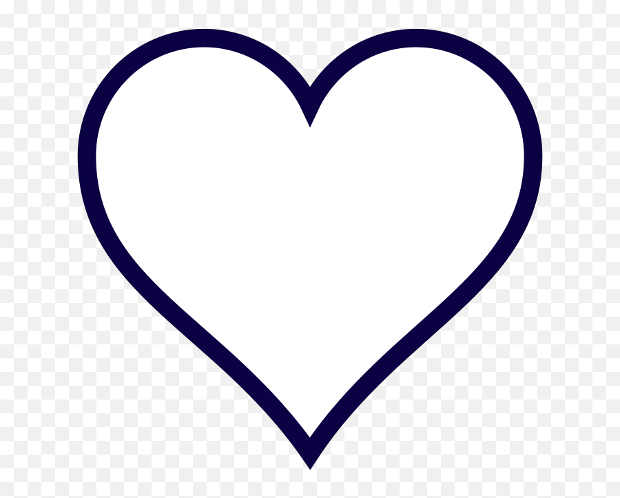 Midnight Blue Heart Heart Clip Art Blue Heart Heart Outline - Heart Clip Art Black And White Emoji,Heart Silhouette Png
