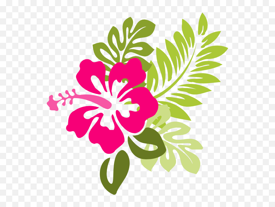Hibiscus Clip Art Clipart Png - Transparent Hawaiian Flowers Clip Art Emoji,Hibiscus Clipart