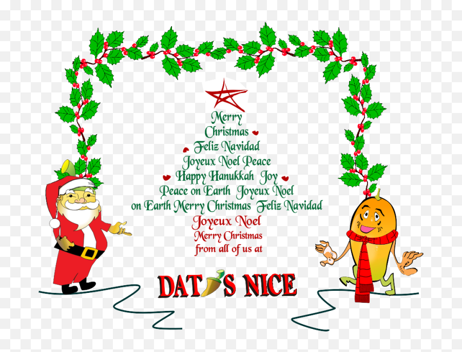 Merry Christmas From Datu0027s Nice Datu0027s Nice Datil Pepper Sauce - Fictional Character Emoji,Feliz Navidad Clipart