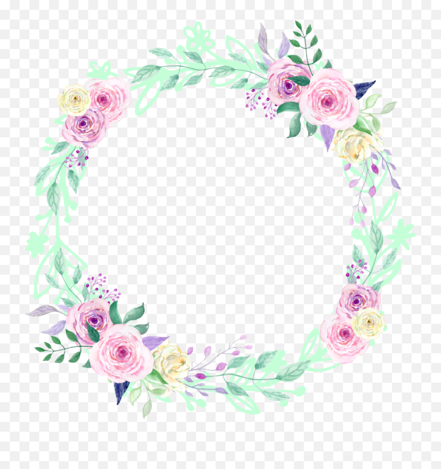 Watercolor Wreath Flowers Sticker By Stephanie - Floral Emoji,Watercolor Wreath Png