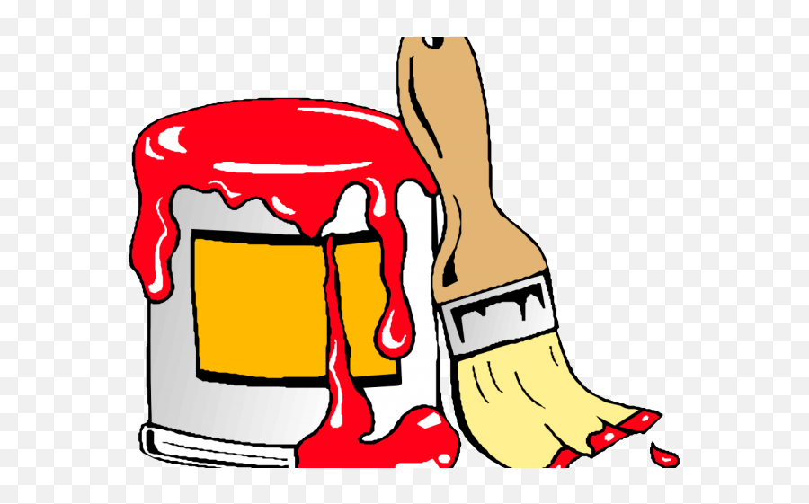Download Paint Brush Clipart Paint Can - Paint And Brush Clipart Emoji,Paintbrush Clipart