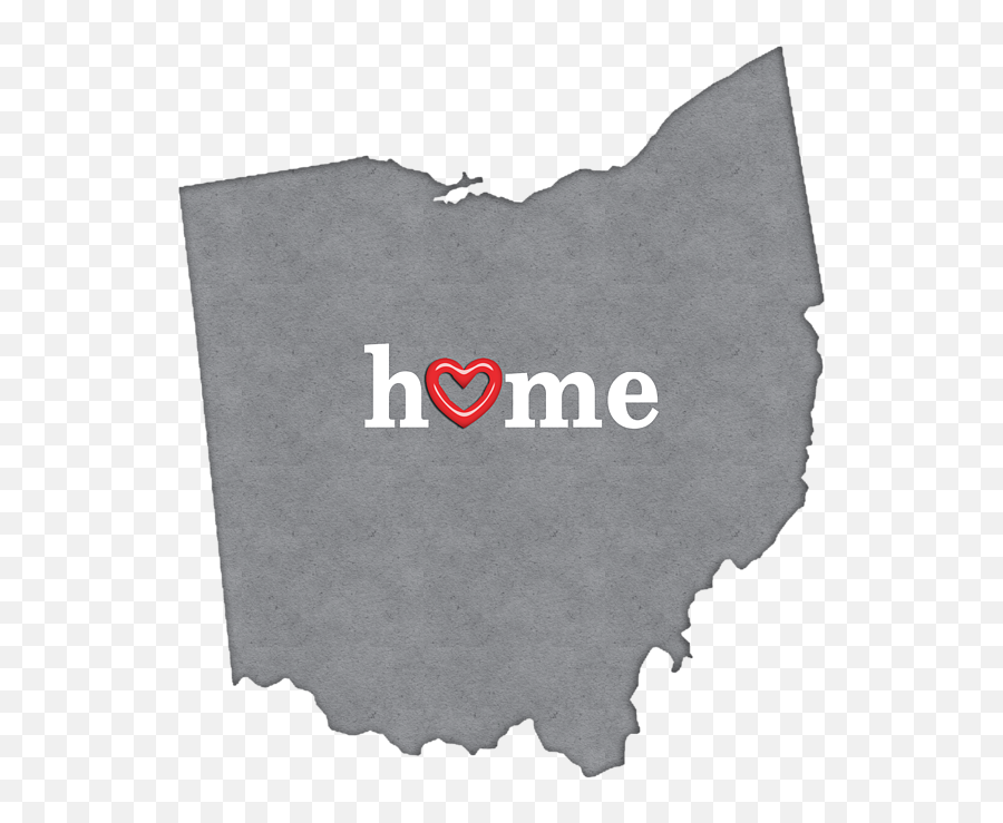 State Map Outline Ohio With Heart In Home Kids T - Shirt For Emoji,Ohio Outline Png