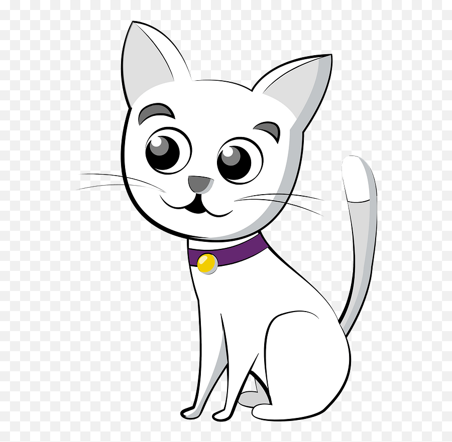 White Cat Clipart Free Download Transparent Png Creazilla Emoji,Cat Clipart Outline