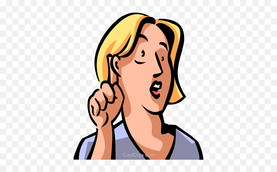 Woman Listening Royalty Free Vector - Woman Listening Clipart Emoji,Listening Clipart