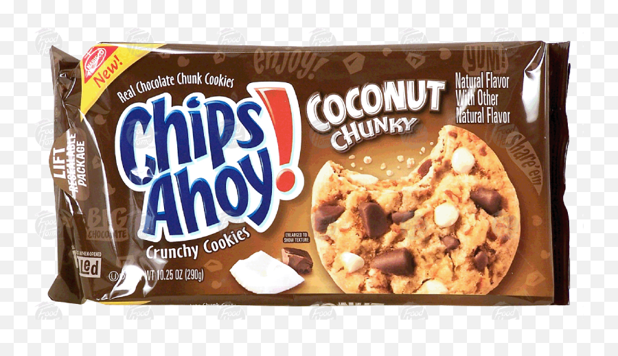 Nabisco Chips Ahoy Coconut Chunky Crunchy Cookies 1025oz Emoji,Chips Ahoy Logo
