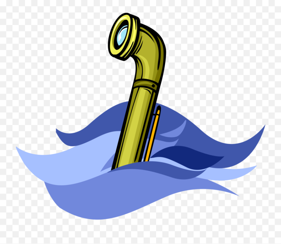 Vector Illustration Of Submersible Under The Sea Submarine - Submarine Periscope Clipart Emoji,Submarine Clipart