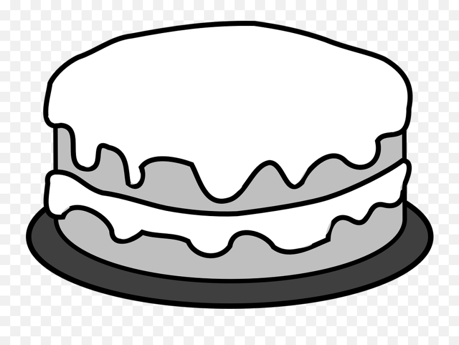 Free Slice Of Cake Clipart Black And - Clipart Black And White A Cake Emoji,Cake Clipart Black And White