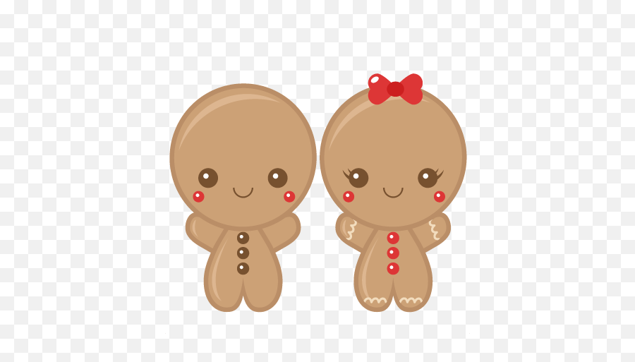 Gingerbread Boy Girl Scrapbook Clip - Cute Gingerbread Girl Clipart Emoji,Boy And Girl Clipart