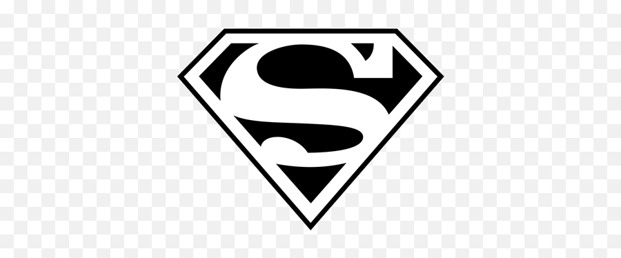 Superhero Clipart Black And White - Superman Logo Stencil Emoji,Superhero Clipart