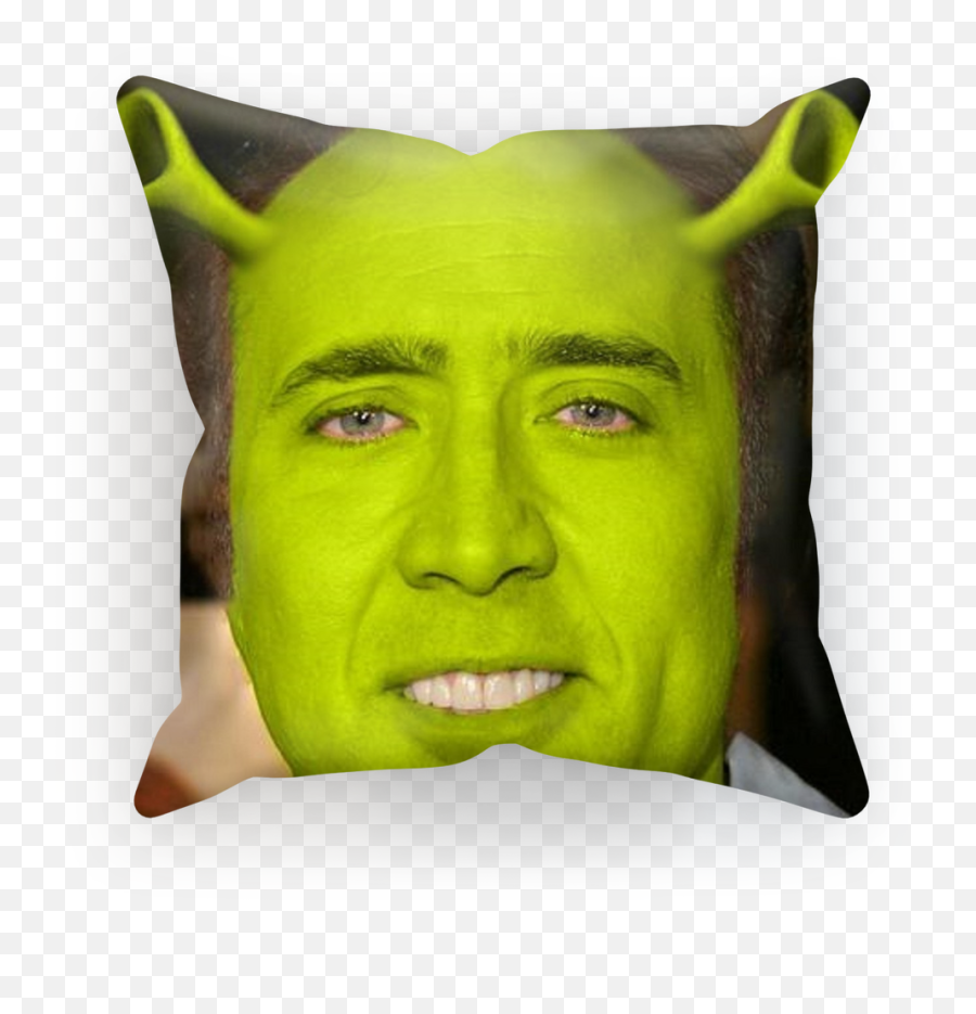 Shrek Sublimation Cushion Cover - Nicolas Cage Shrek Emoji,Shrek Face Png