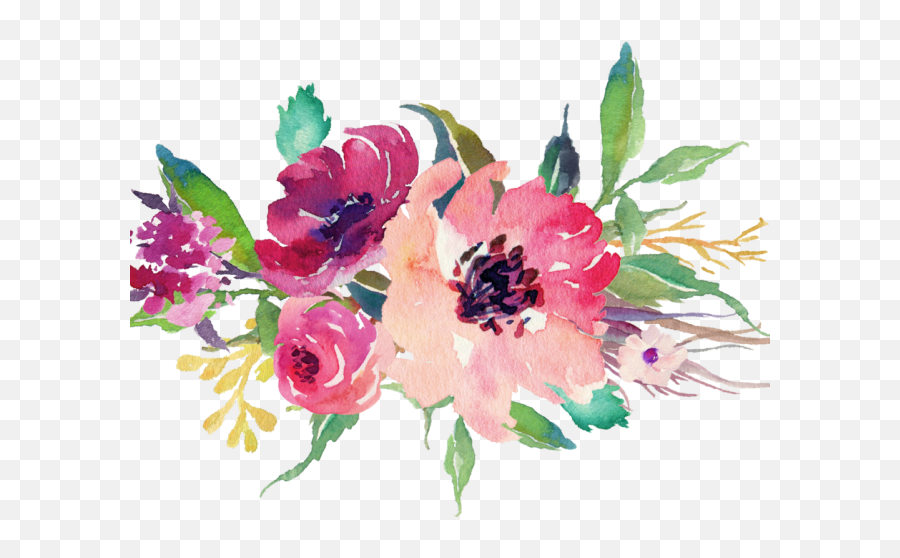 Peony Clipart Floral - Water Painting Flowers Png Emoji,Peony Clipart
