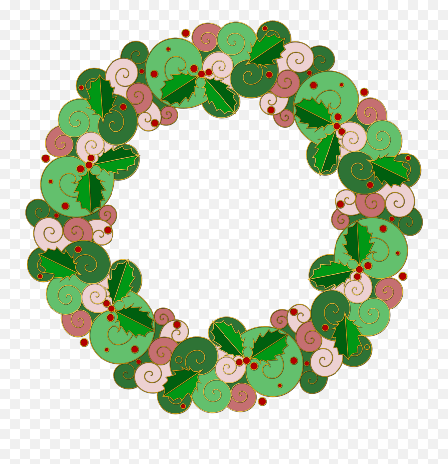 Free Holly Wreath Download Free Clip Art Free Clip Art On - Wreath Cartoon Transparent Background Emoji,Christmas Wreath Clipart