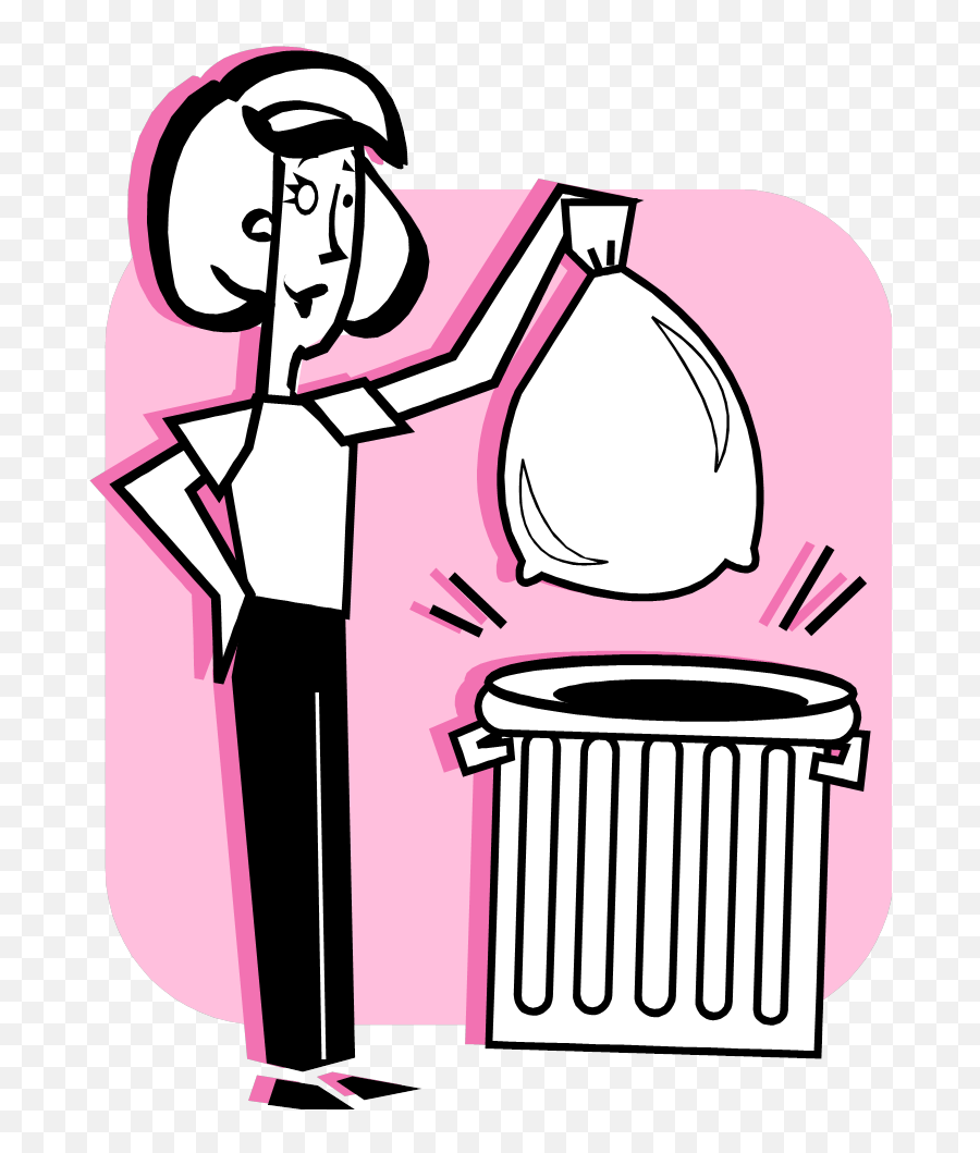 2 - Take Out The Garbage Cartoon Clipart Full Size Take Out The Rubbish Cartoon Png Emoji,Take Clipart