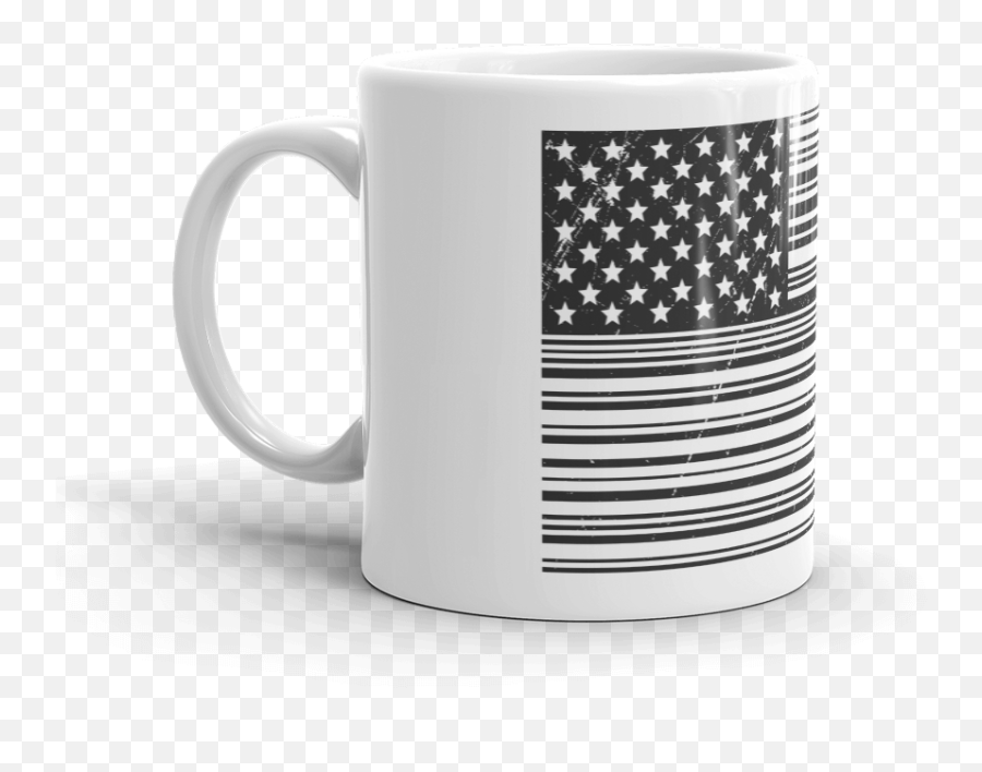 Bar Code Flag Mug Emoji,Black And White American Flag Png