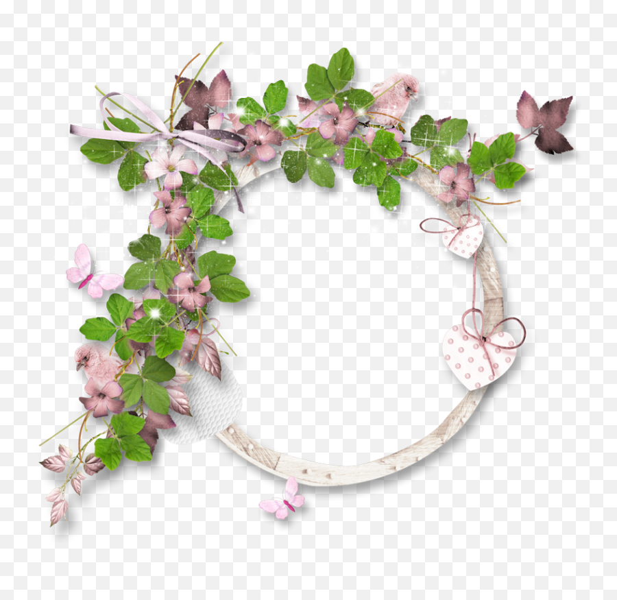 Bracket Frame - Round Frame With Flowers Png Hd Png Emoji,Bracket Frame Png