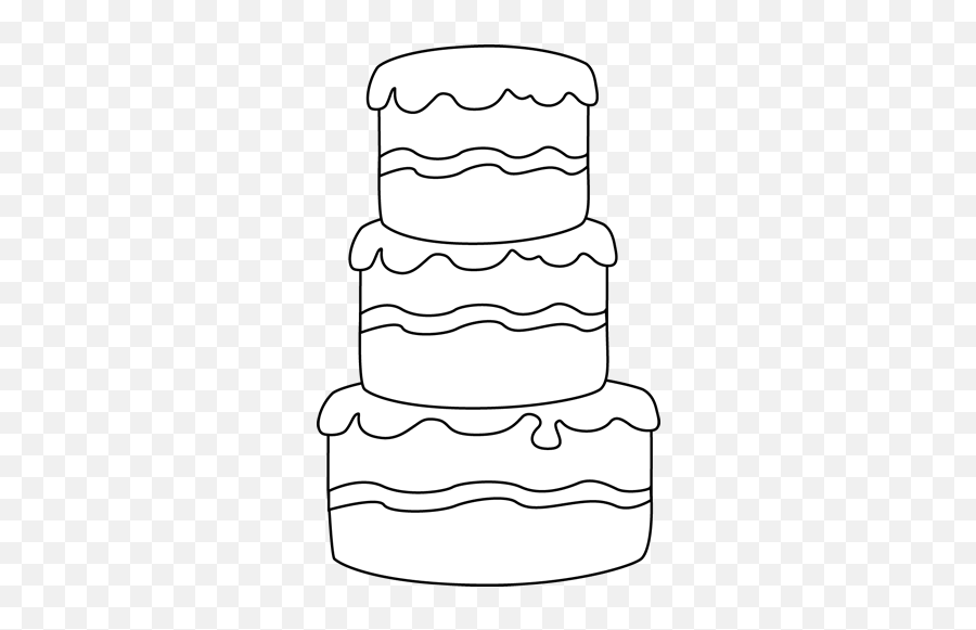 Black And White Cake Clip Art Image - Layered Cake Clipart Black And White Emoji,Cake Clipart Black And White