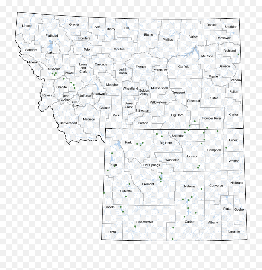 Wyoming - Montana Stream Waterquality Network Site Map Dot Emoji,Water Stream Png