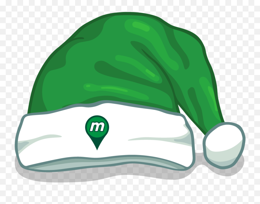 Munzee Santa Hat - Black Santa Hat Png Transparent Cartoon Santa Hat Green Cartoonish Transparent Background Emoji,Santa Hat Png