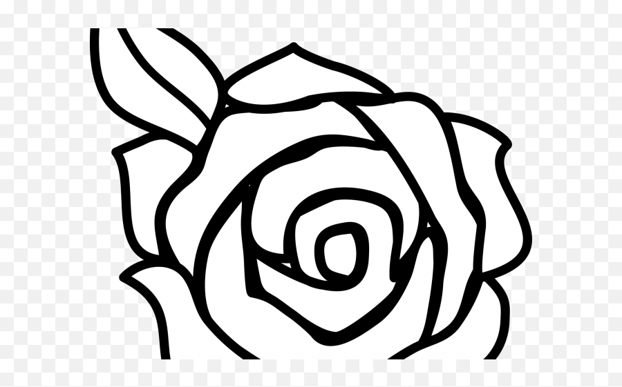 Download Hd Pink Rose Clipart Border Sketch - Beginner Rose Outline Rose Clipart Emoji,Pink Rose Clipart