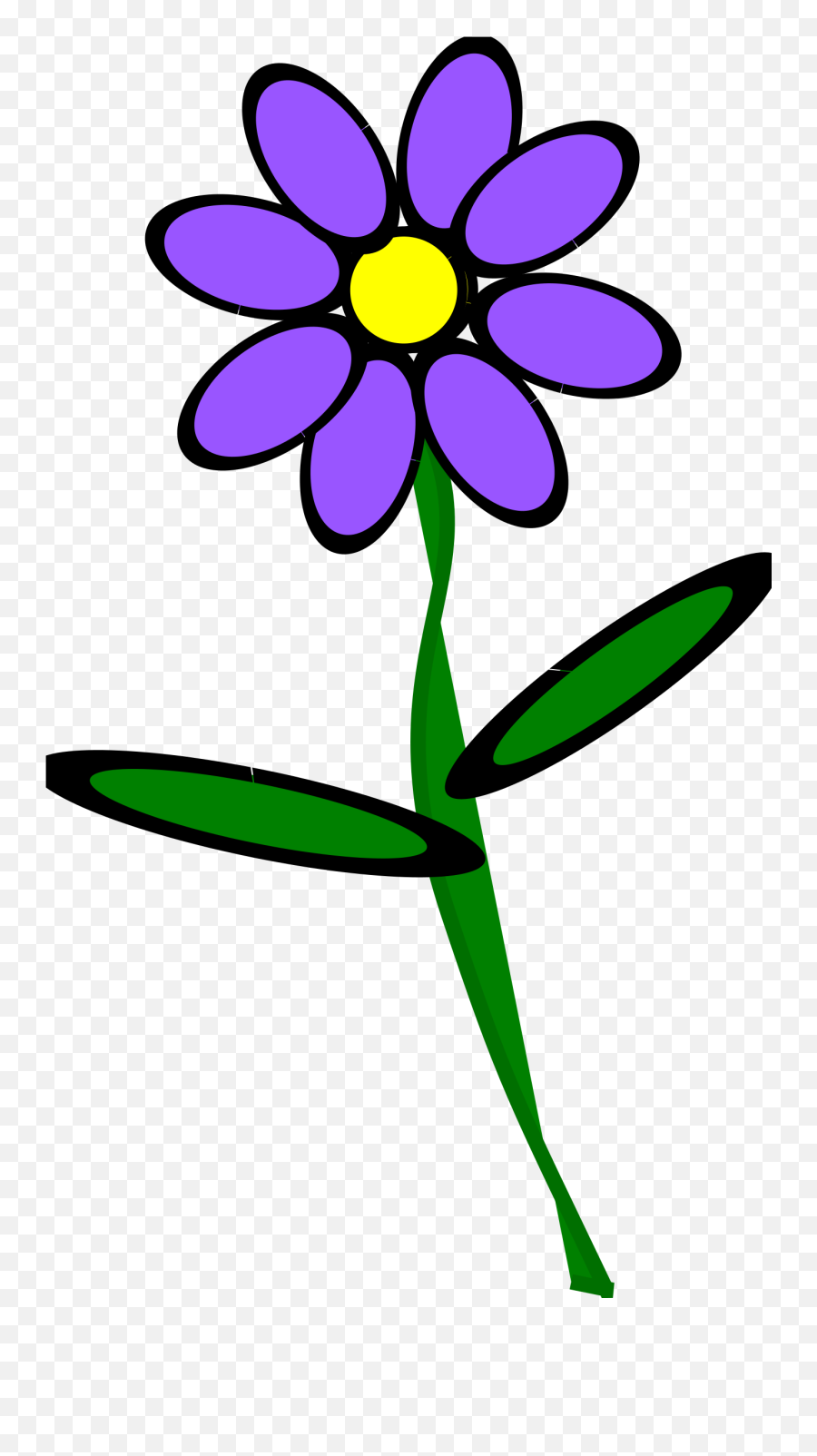 Purple Flowers Png - Violet Flower With Stem Clipart Emoji,Violet Clipart