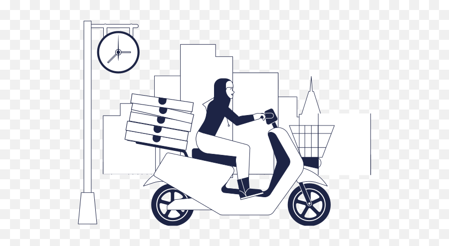 Delivery Bike Clipart Illustrations U0026 Images In Png And Svg Emoji,Pizza Delivery Clipart