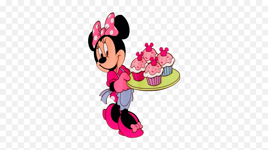 Minnie Mouse Holding Cupcakes - Minnie Mouse With Cupcake Clipart Emoji,Minnie Mouse Clipart