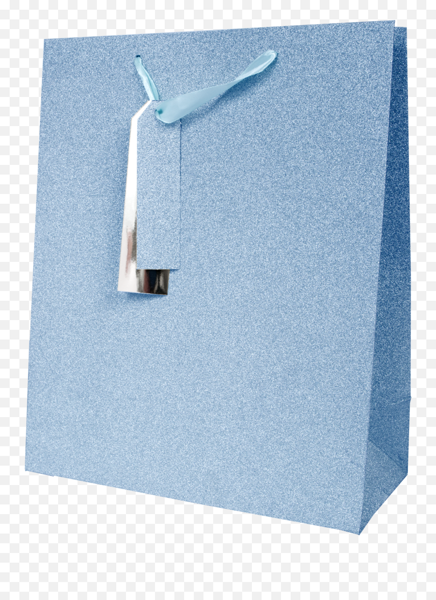 Blue Glitter Paper Large Gift Bag - Blue Glitter Gift Bag Emoji,Glitter Transparent Background