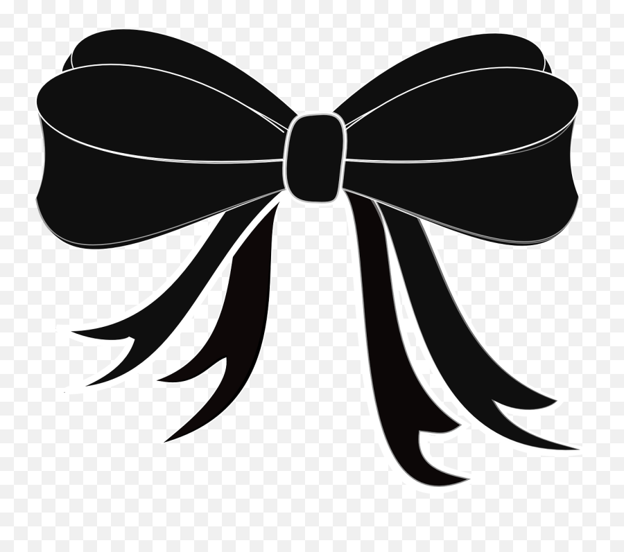 Ribbon Black Bow Free Photo Emoji,White Bow Png