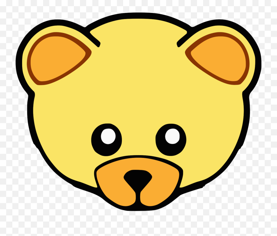 Yellow Cute Teddy Bear Face Svg Vector Yellow Cute Teddy Emoji,Teddy Bear Clipart Png