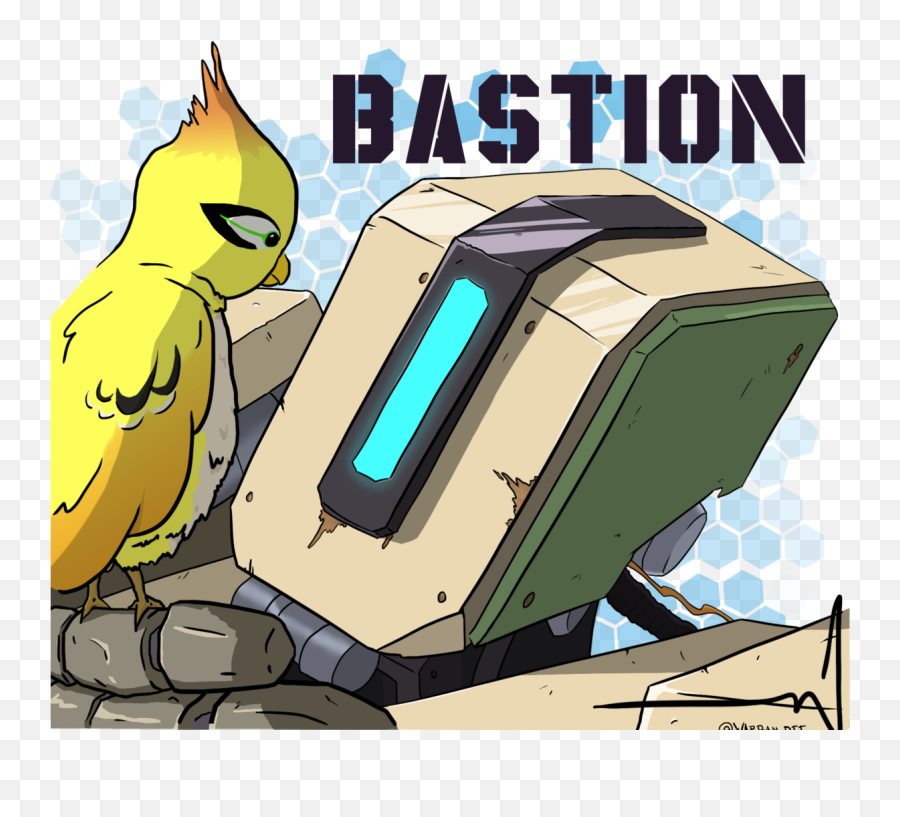Overwatch Bastion Videogame Bird Sticker By Sbevex Emoji,Bastion Overwatch Png