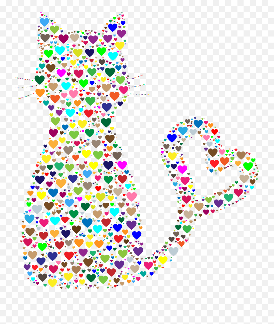 Silhouette Of Cat In Heart Pattern As An Illustration Free Image - Cat Emoji,Heart Silhouette Png