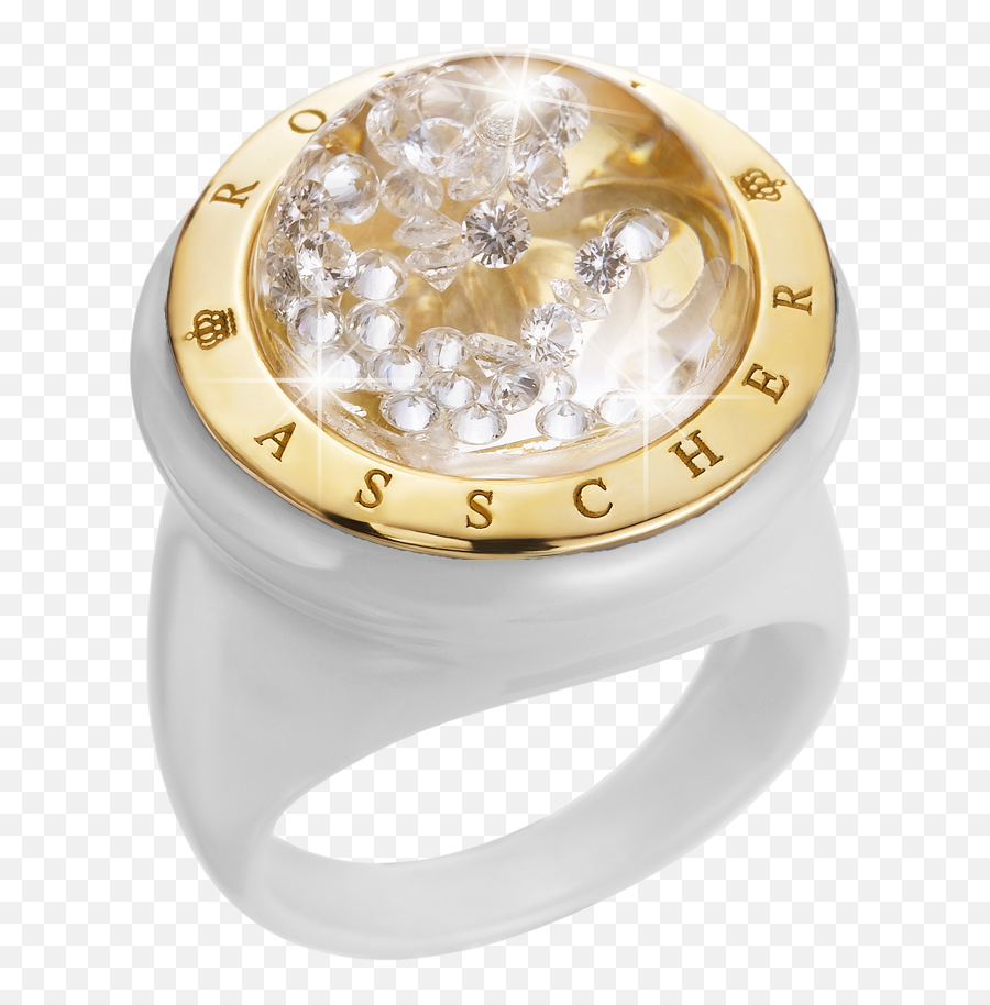 Yellow Gold Ring With Floating Diamonds - Wedding Ring Emoji,Gold Ring Png