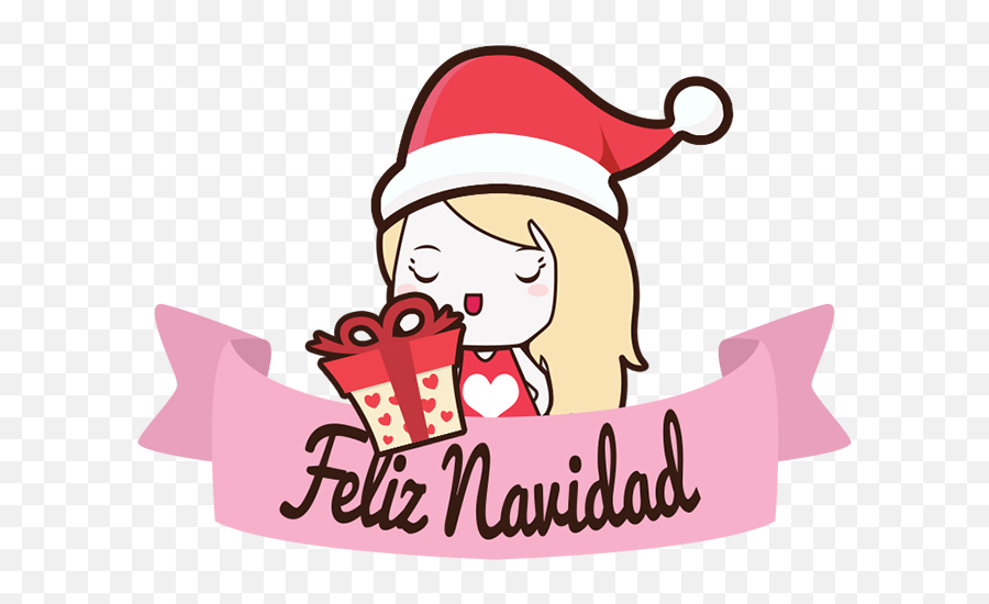 Download How To Draw Christmas Holiday Pusheen Cat Step By - Feliz Navidad Anime Kawaii Emoji,Feliz Navidad Clipart