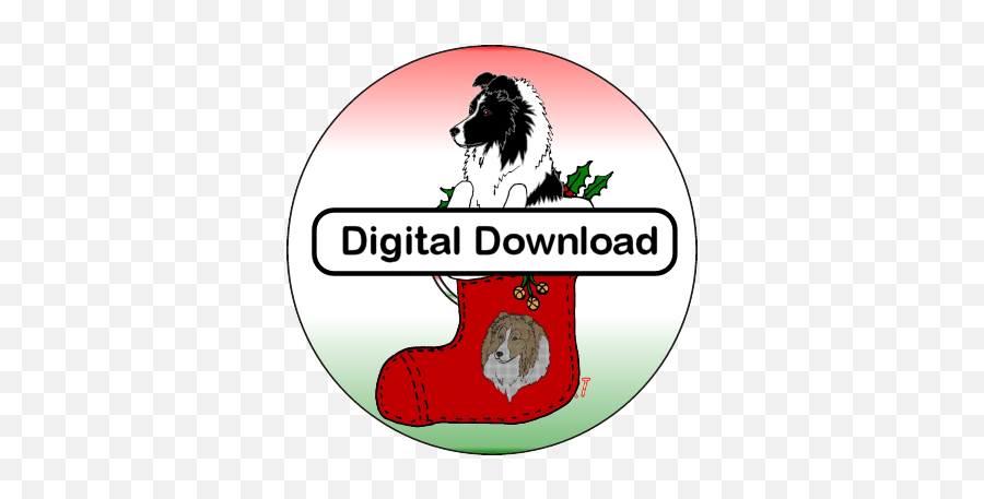 Shetland Sheepdog Christmas Clip Art - Digital Download U2014 Argostar Dog Art Emoji,Christmas Dog Clipart