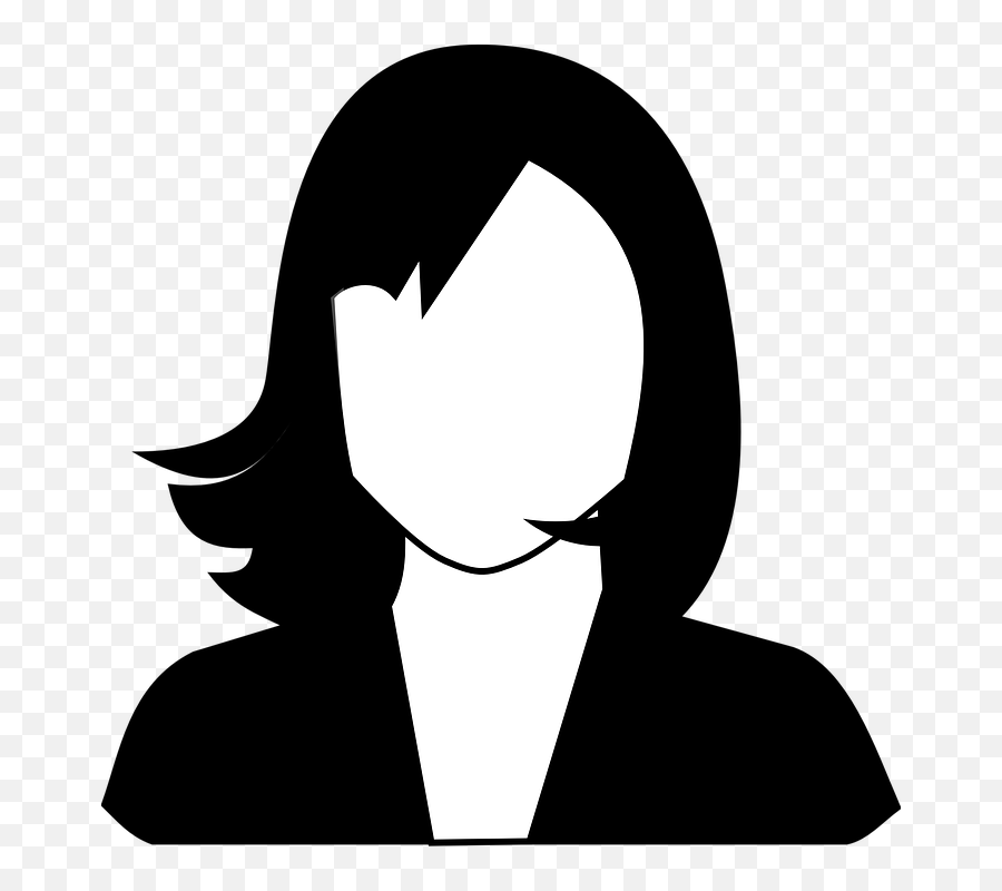 Female Black White Clip Art At Clker - Black And White Woman Clip Art Emoji,Black And White Clipart