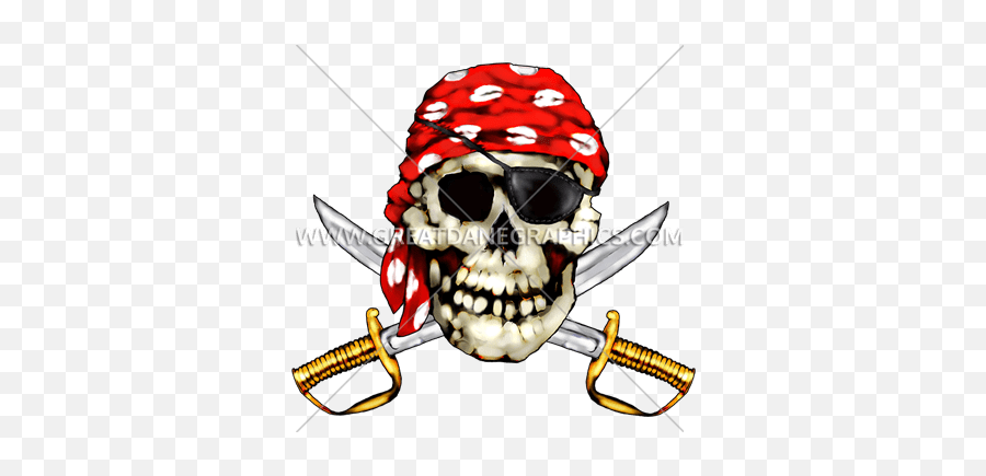 Pirate Skull Production Ready Artwork For T - Shirt Printing Emoji,Pirate Skull Clipart