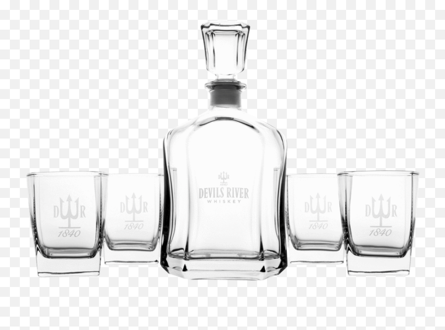 Decanter And Shot Glass Set By Devils River Whiskey - Shot Emoji,Shot Glasses Clipart