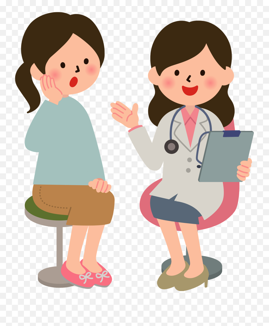 Melanie Medical Doctor With A Patient Clipart Free - Clip Art Medical Patient Emoji,Healthcare Clipart