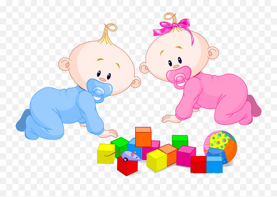 Infant Clipart Boy Girl Twin Picture - Imagenes De Bebes Y Niños Animados Emoji,Boy And Girl Clipart
