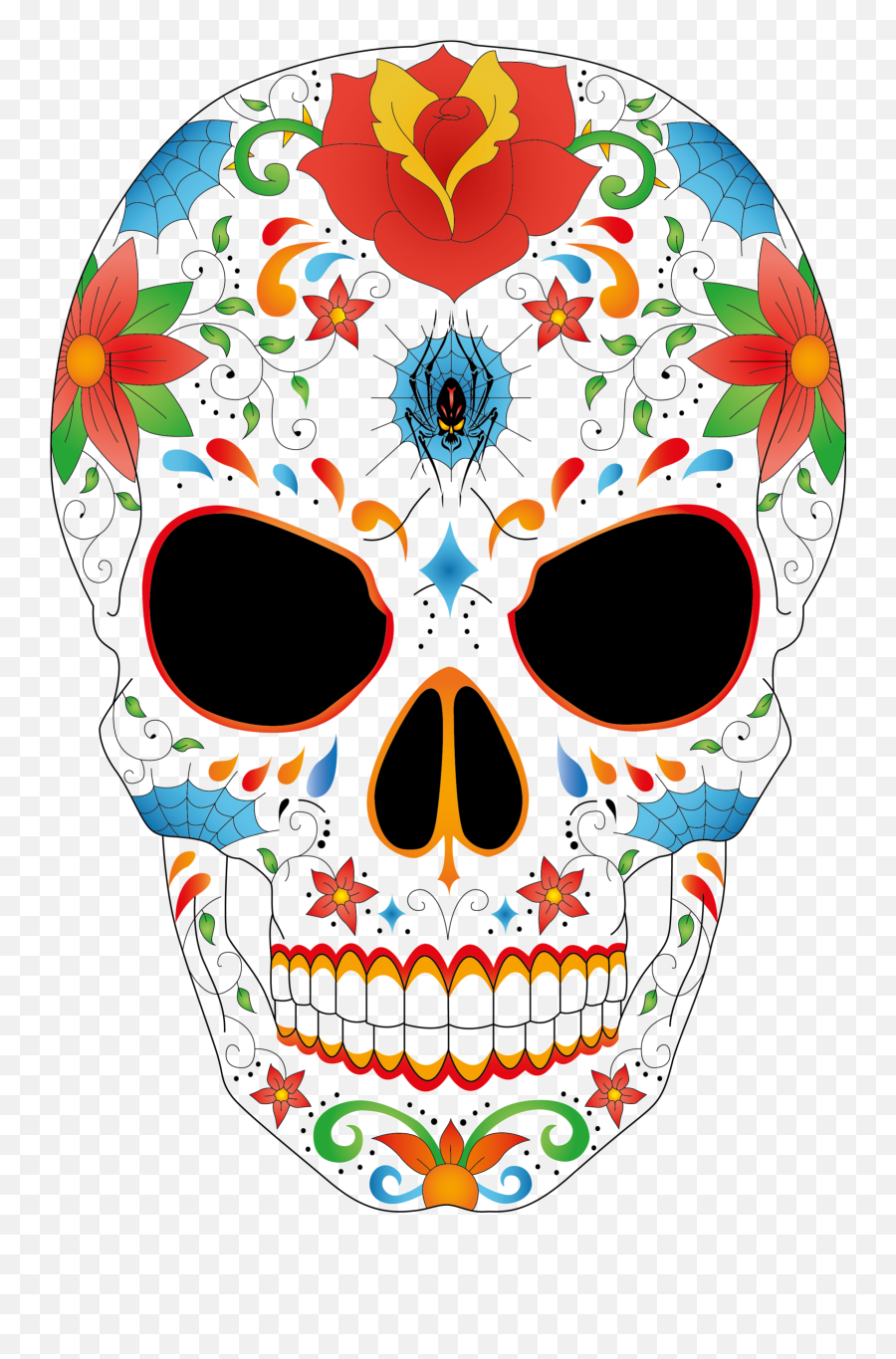 Skulls Png - Sugar Skull By Skull Sugar Vector Png Transparent Sugar Skulls Clipart Emoji,Skulls Png