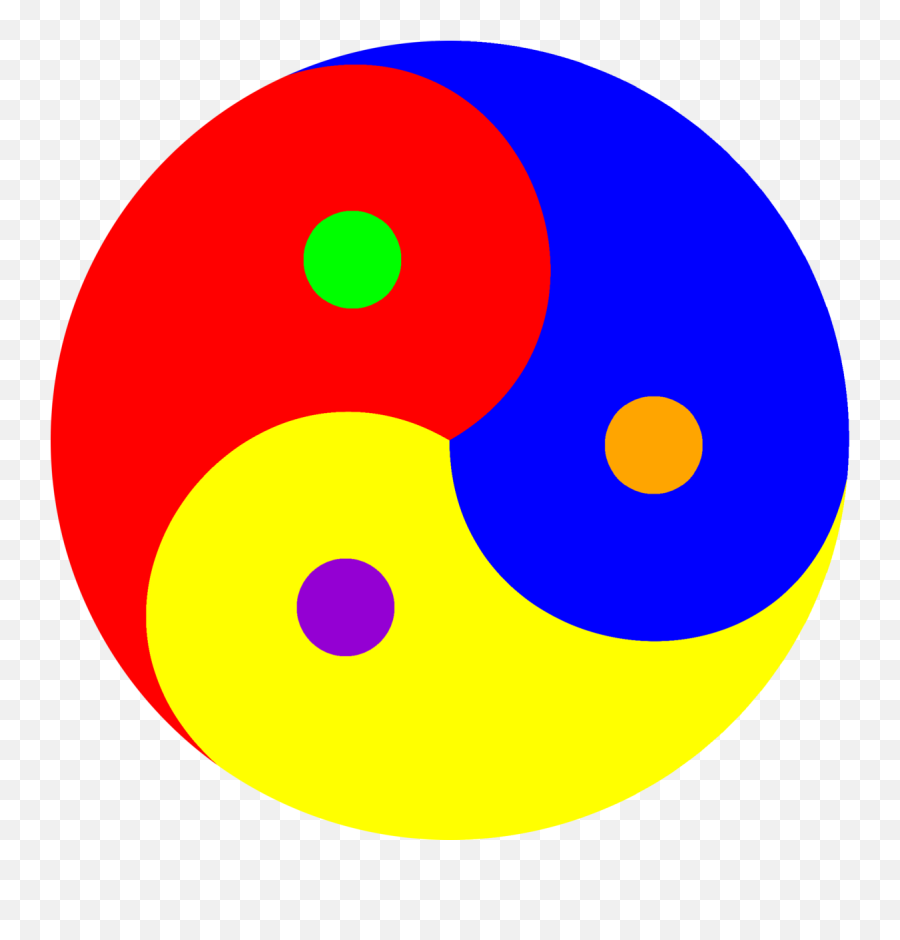 Yin Yang Triality Color Theory - Yin Yang Red Yellow And Blue Emoji,Yin Yang Png