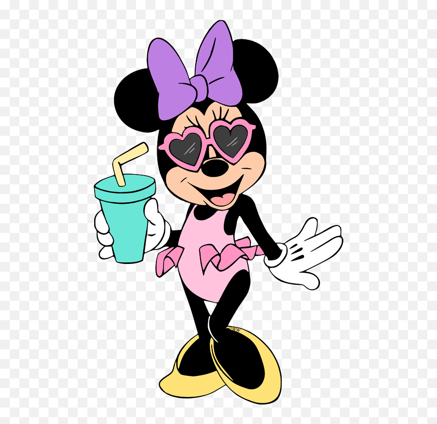 Minnie In Summer Mickey Mouse Cartoon Mickey Mouse - Minnie Mouse Summer Emoji,Swimsuit Clipart