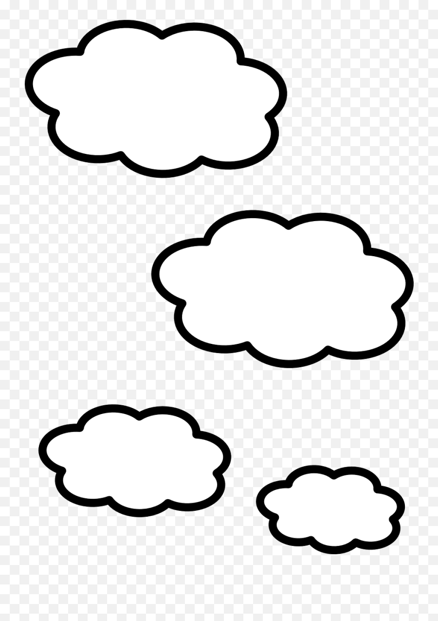 Cloud Clip Art - Clouds Clipart Black And White Png Small Cloud Clipart Black And White Emoji,White Clouds Png